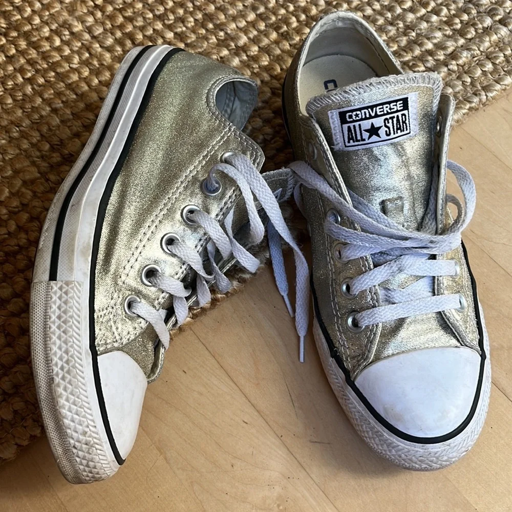 Unisex Converse All Star CTAS Ox Light Gold/White 153181F Men 6 Women 8 - Picture 11 of 11
